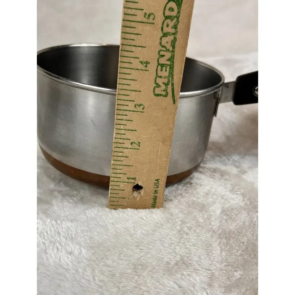 Vintage 1801 Revere Ware 1 1/2 Qt Copper Bottom Pan Pot w/Lid Clinton IL USA